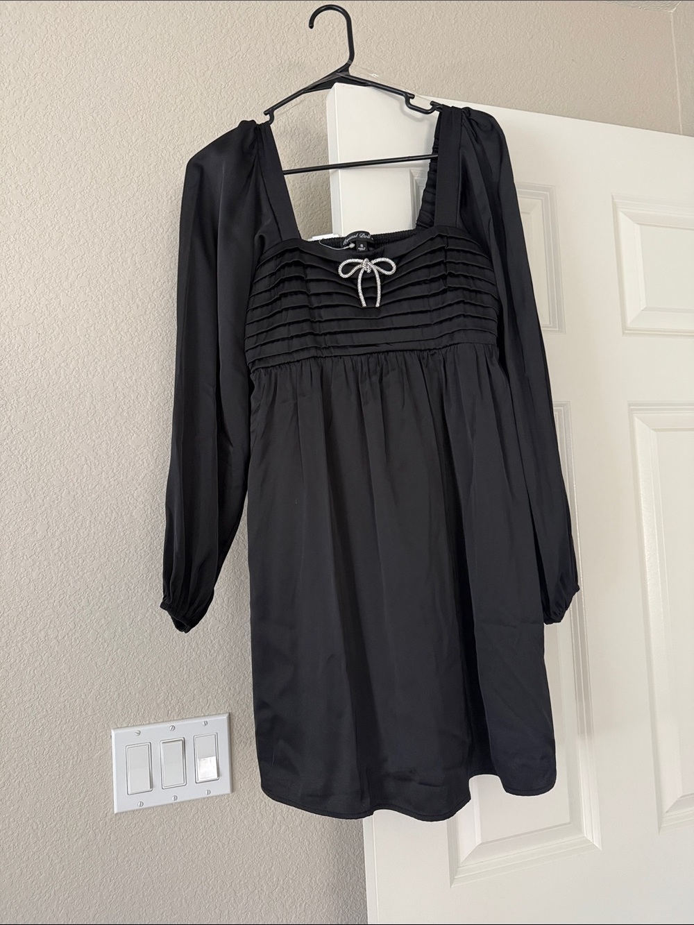 NWT Black Long-Sleeve Square Neck Dress
